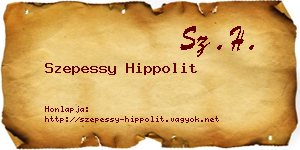 Szepessy Hippolit névjegykártya